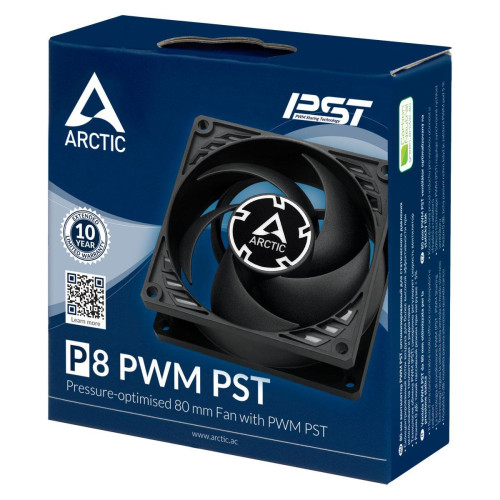 WENTYLATOR ARCTIC P8 PWM PST (black/black) 80mm-2350074