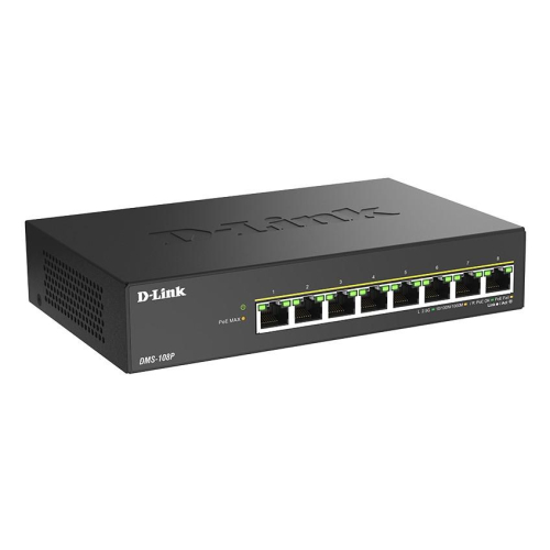 D-Link DMS-108P/E przełącznik sieciowy Nie zarządzany 2.5G Ethernet (100/1000/2500) Obsługa PoE Czarny-23513731