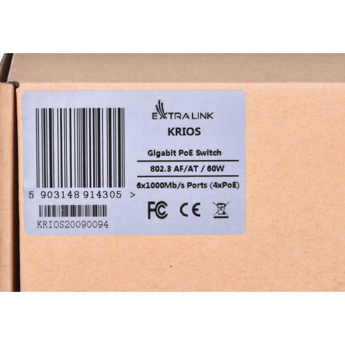 Extralink KRIOS Switch PoE 4x Gigabit PoE/PoE+, 2x-2351632