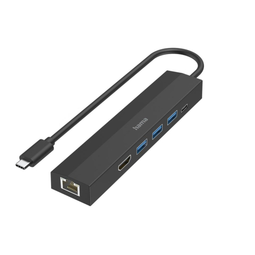 Hama 00200144 huby i koncentratory USB 3.2 Gen 1 (3.1 Gen 1) Type-C 5000 Mbit/s Czarny