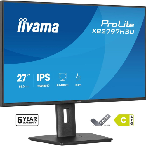 iiyama ProLite XB2797HSU-B1 monitor komputerowy 68,6 cm (27") 1920 x 1080 px Full HD LED Czarny