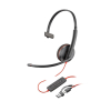 Poly Blackwire 3225 Stereo USB-C Headset +3.5mm Plug +USB-C/A Adapter (Bulk)-23631500