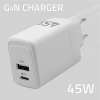 QOLTEC ŁADOWARKA 45W GAN | 5-20V | 1.5-3A | 1XUSB-C PD | 1XUSB QC 3.0 | BIAŁA-23673116