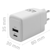 QOLTEC ŁADOWARKA 45W GAN | 5-20V | 1.5-3A | 1XUSB-C PD | 1XUSB QC 3.0 | BIAŁA-23673120