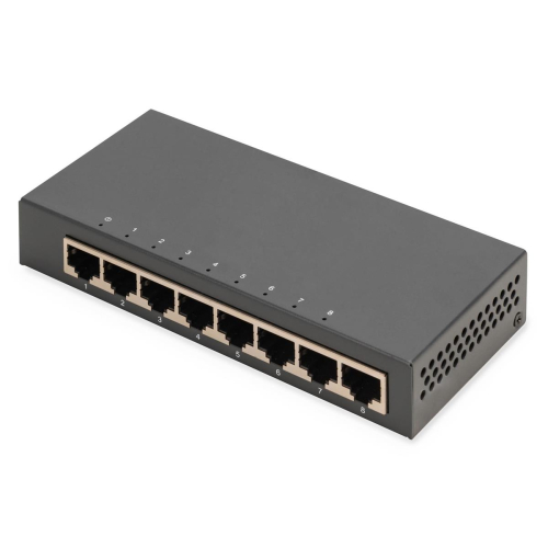 Digitus 8-portowy przełącznik gigabitowy, desktop, niezarządzalny, metalowa obudowa