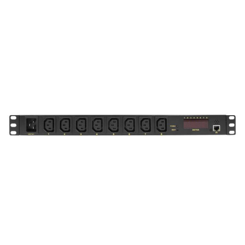 LogiLink PDU8P01 rozdzielacz zasilania PDU 8 x gniazdo sieciowe 1U Czarny