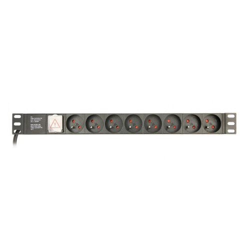 GEMBIRD LISTWA ZASILAJĄCA RACK 19" PDU EG-PDU-014-FC14 1U, 16A, 8X FRANCUSKIE GNIAZDO, WTYK C14, KABEL 3M-2362039