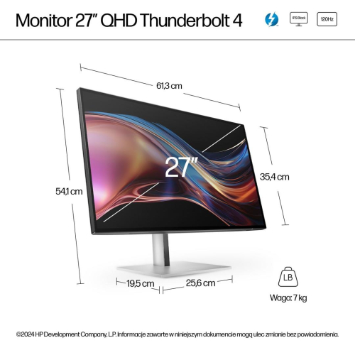 HP 27-calowy monitor Pro seria 7 QHD Thunderbolt 4 – 727pu-23621377