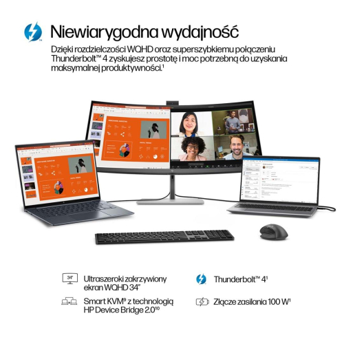 Monitor HP LED 34” S7 Pro 734pm (8K157UT) Curved IPS 120Hz WQHD Kamera RJ-45 ThunderBolt 4-23622009