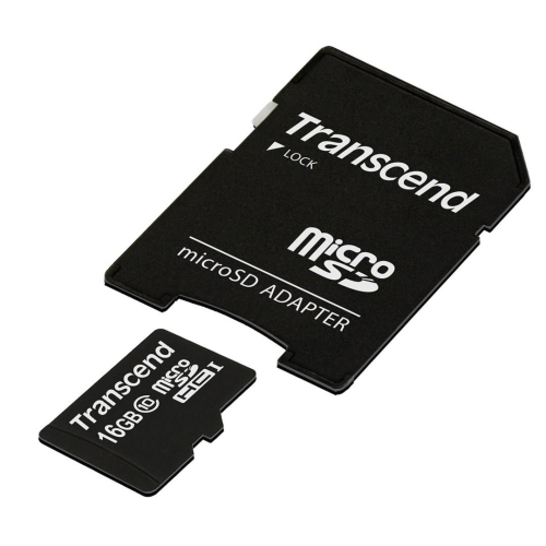 SD microSD Card 16GB Transcend SDHC Class10 w/adapter-23630001