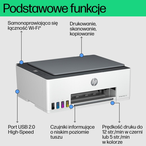 HP Smart Tank 580 Bezprzewodowe All-in-One W kolorze Drukarka, Kopiarka, skaner-23632066
