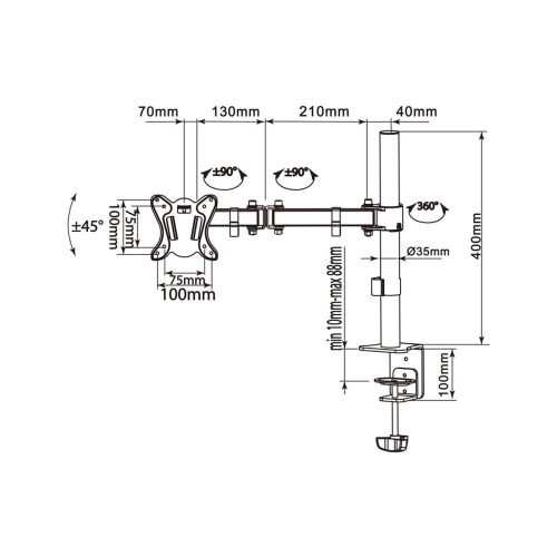 Equip 650151 uchwyt / stojak do monitorów 68,6 cm (27