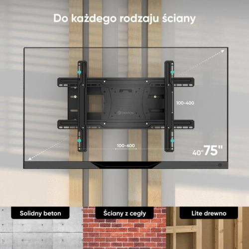 ONKRON M7L-B Uchwyt ścienny obrotowo-pochylny do ekranu 40