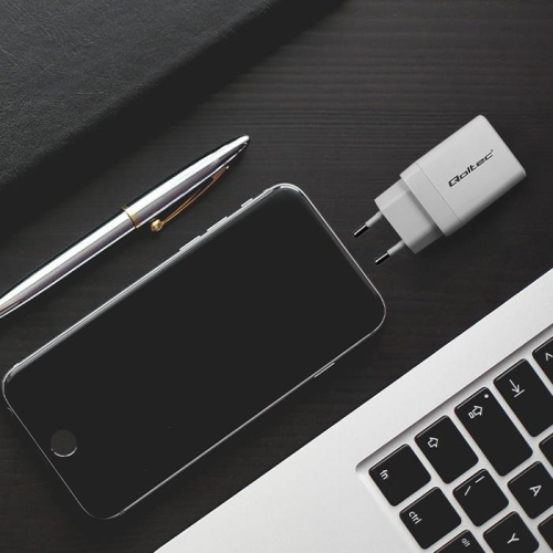 QOLTEC ŁADOWARKA 45W GAN | 5-20V | 1.5-3A | 1XUSB-C PD | 1XUSB QC 3.0 | BIAŁA-23673117