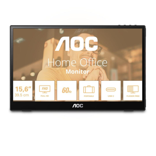 AOC 16T3EA przenośny telewizor / monitor Czarny 39,6 cm (15.6