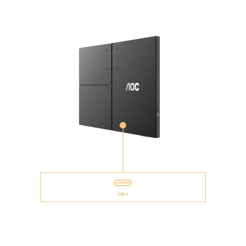 AOC 16T3EA przenośny telewizor / monitor Czarny 39,6 cm (15.6