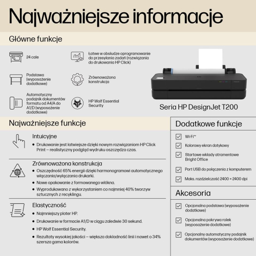HP Designjet Drukarka T250, 24-calowa, wersja na rok 2025-23686181