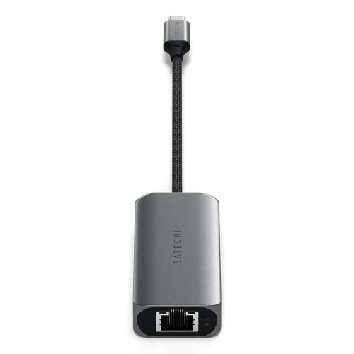 Satechi 4-In-1 USB-C Hub - hub do urządzeń mobilnych USB-C (3x USB-C 3.2 gen2 10Gbps, 2.5 Gigabit Ethernet) (space gra