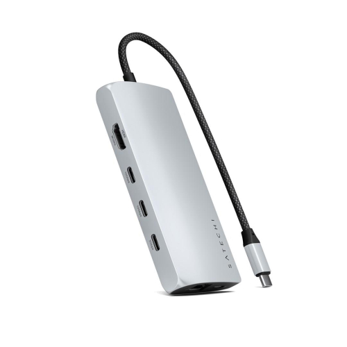 Adapter USB-C Satechi Multiport 8K - USB-C, HDMI, 3x USB 3.2 Gen 2 10Gbps, 1x USB 3.2 Gen 1 5Gbps, czytnik kart SD UHS-II, Ethernet port