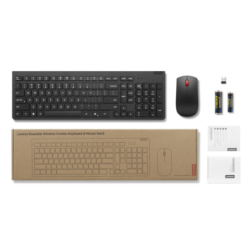 Lenovo 4X31R64453 klawiatura Dołączona myszka Biuro RF Wireless US English Czarny-23686663