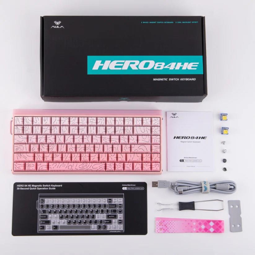 Klawiatura gasket HERO84 HE PINK+Gradient+Contour Dragon King switch RGB AULA-23686756