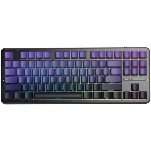 Klawiatura gasket F87 Pro Purple Black Gradient GrayWoodV4 switch RGB AULA