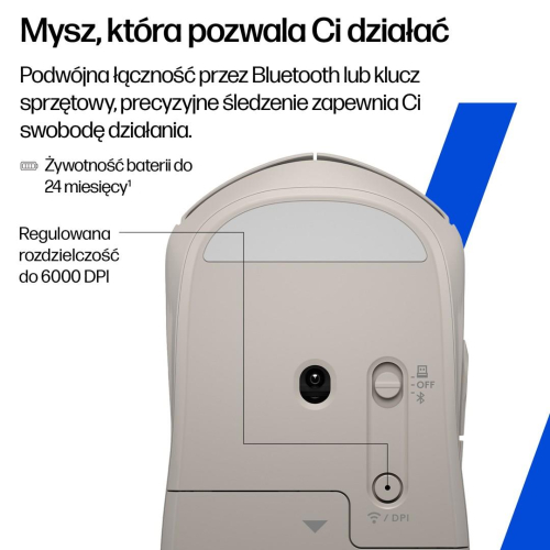 Mysz HP 400 Quiet Maple Wireless Mouse bezprzewodowa beżowa AZ7B6AA-23687186