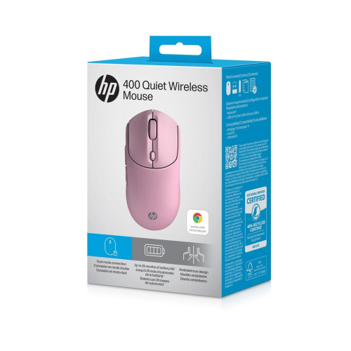 Mysz HP 400 Quiet Pink Wireless Mouse bezprzewodowa różowa AZ7B5AA-23687200