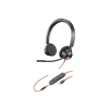 HP Poly Zestaw słuchawkowy stereo Poly Blackwire 3325 USB-C z certyfikatem Microsoft Teams + wtyczka 3,5 mm + przejściówka USB-C/A