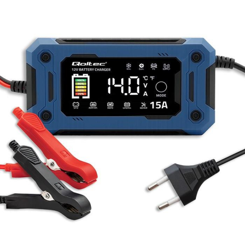 QOLTEC ŁADOWARKA 12V 15A | PROSTOWNIK DO AGM GEL LIFEPO4 | LCD-23705508