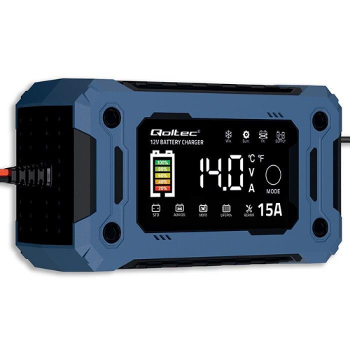 QOLTEC ŁADOWARKA 12V 15A | PROSTOWNIK DO AGM GEL LIFEPO4 | LCD-23705510