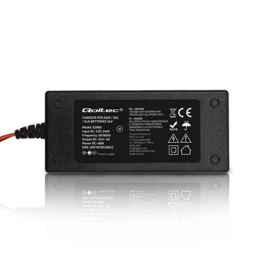 QOLTEC ŁADOWARKA DO AKUMULATORA AGM GEL STD | PROSTOWNIK 24V 2A 48W | LED-23705516