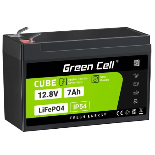 GREEN CELL AKUMULATOR LIFEPO4 CUBE 7AH 12V/12.8V 89.6WH LFPGC12V7AH-23705683