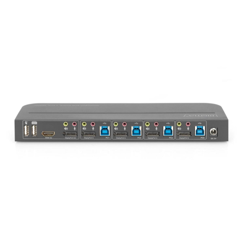 Digitus Przełącznik KVM, 4-portowy, 4K 60 Hz, 4 x DP in, 1 x DP/HDMI out