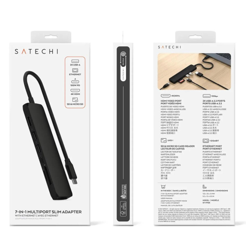 Satechi ST-P7SK huby i koncentratory USB Type-C 10000 Mbit/s Czarny-23744228