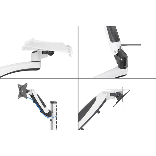 Ramię naścienne pojedyncze 1xLCD + klawiatura, max. 32" i 8kg uchylno-obrotowe 360° (PIVOT)-12140980