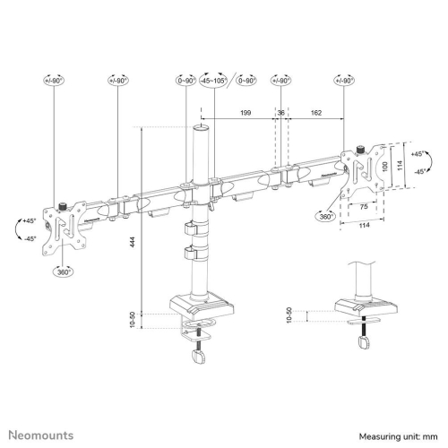 Uchwyt do monitora na biurko / Dual DS60-600BL2 NEOMOUNTS-23816094