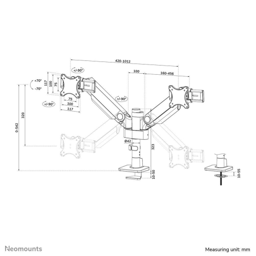 Neomounts DS65S-950BL2 uchwyt / stojak do monitorów 86,4 cm (34