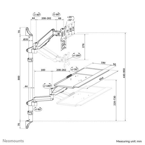 Neomounts WL90-325BL1 uchwyt / stojak do monitorów 81,3 cm (32