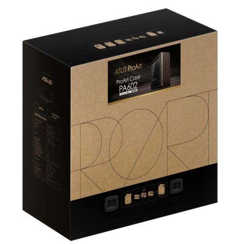 ASUS ProArt PA602 Wood Edition Modern Black - Tempered Glass Panel Midi Tower Czarny, Drewno-23850330
