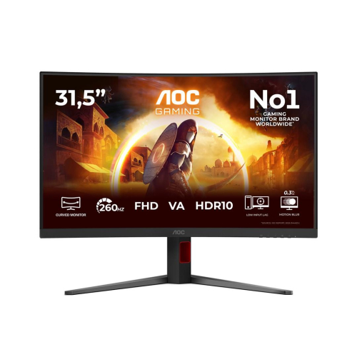 AOC G4 C32G4Z monitor komputerowy 80 cm (31.5") 1920 x 1080 px Full HD LCD Czarny, Czerwony