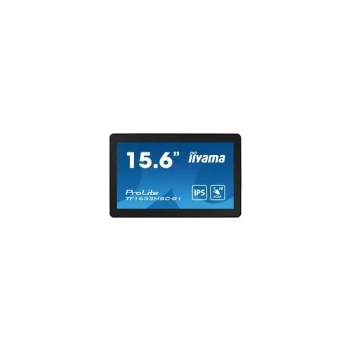 iiyama ProLite TF1633MSC-B1 monitor komputerowy 39,6 cm (15.6") 1920 x 1080 px Full HD Ekran dotykowy Czarny