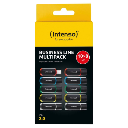 Intenso 3511561 pamięć USB 8 GB USB Typu-A 2.0 Czarny, Czerwony, Zielony, Przezroczysty, Żółty, Niebieski-23959369