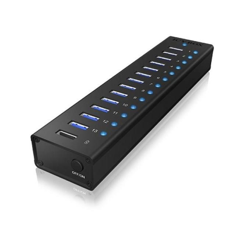 Hub USB ICY BOX IB-AC6113 USB 3.2 Gen 1 (3.1 Gen 1) Type-B 5000 Mbit/s Czarny