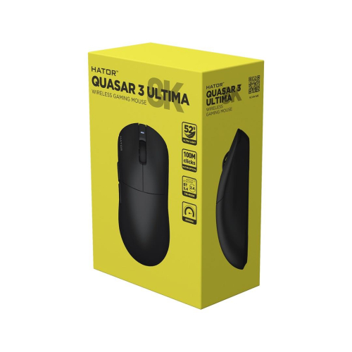 HATOR Quasar 3 Ultima 8K Wireless myszka Gaming Po prawej stronie RF Wireless + Bluetooth + USB Type-C Optyczny 30000 DP