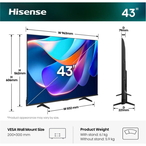 Hisense 43A6S 109,2 cm (43
