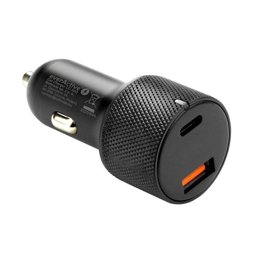 EVERACTIVE ŁADOWARKA SAMOCHODOWA 1X USB QC3.0, 1 X USB-C PD 75W CZARNA CC-50Q-24000669