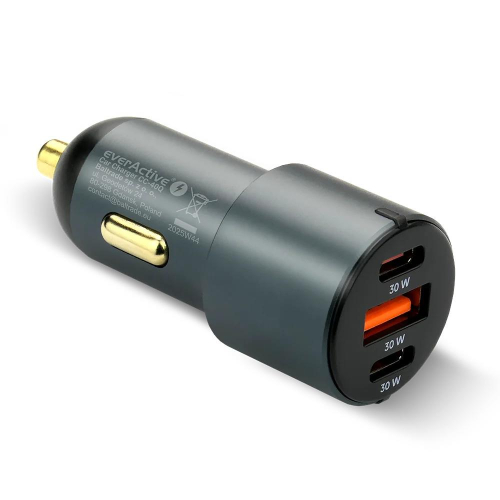 EVERACTIVE ŁADOWARKA SAMOCHODOWA 1 X USB QC3.0, 2X USB-C PD 60W CZARNA CC-40Q-24000675