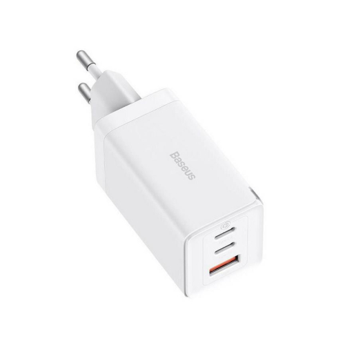 Szybka ładowarka sieciowa GaN 2xUSB C 1xUSB 65W Baseus GaN5 Pro + kabel USB C - USB C 100W - biała-24051842