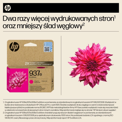 HP Oryginalny purpurowy tusz 937e EvoMore-24063617